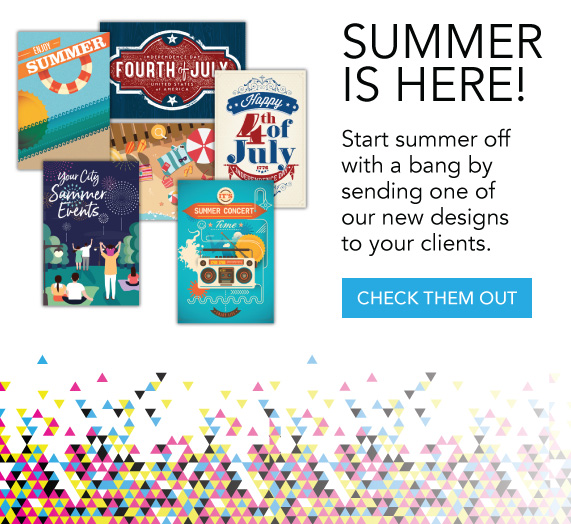 Start summer off with a bang by sending one of our new designs.